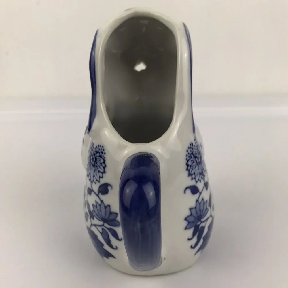 Baum Bros Formalities Bunny Rabbit Creamer Figurine White Blue Porcelain
